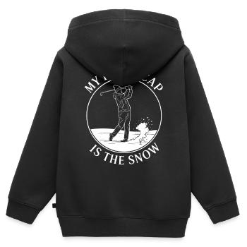 My handicap is the snow - Kids Premium Organic Zip-up Hoodie - black - Back - AI Model Kid Male (0cm)