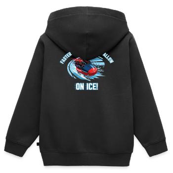 Schneller als die Polizei erlaubt - Kinder Premium Organic Zip Hoodie - Schwarz - Hinten - AI Model Kid Male (0cm)