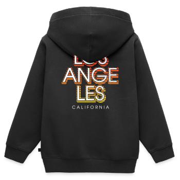 Pack de conception de l’amitié de Los Angeles - Sweat Premium à capuche zippé enfant bio - noir - Dos - AI Model Kid Male (0cm)