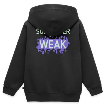 Hingabe ist schwach splash  - Kinder Premium Organic Zip Hoodie - Schwarz - Hinten - AI Model Kid Male (0cm)