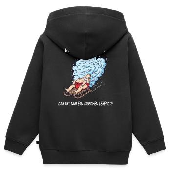 Un peu vivant - Sweat Premium à capuche zippé enfant bio - noir - Dos - AI Model Kid Male (0cm)