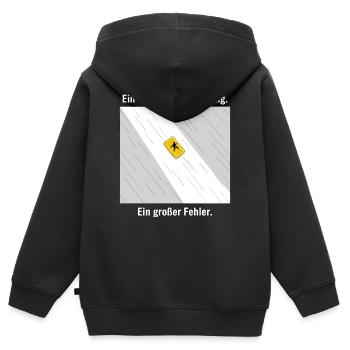 Ein großer Fehler - Kinder Premium Organic Zip Hoodie - Schwarz - Hinten - AI Model Kid Male (0cm)