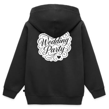 Hochzeit Party Hochzeitsfeier - Kinder Premium Organic Zip Hoodie - Schwarz - Hinten - AI Model Kid Male (0cm)