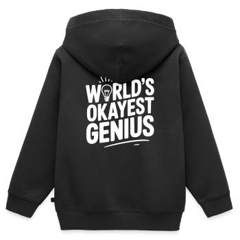 Das okayste Genie der Welt - Kinder Premium Organic Zip Hoodie - Schwarz - Hinten - AI Model Kid Male (0cm)
