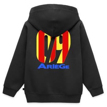 09 Ariège - Kinder Premium Organic Zip Hoodie - Schwarz - Hinten - AI Model Kid Male (0cm)