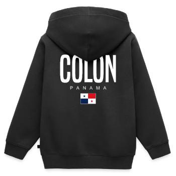 Colón Panama Panamaer - Kinder Premium Organic Zip Hoodie - Schwarz - Hinten - AI Model Kid Male (0cm)