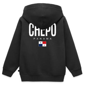 Chepo Panama Panamaer - Kinder Premium Organic Zip Hoodie - Schwarz - Hinten - AI Model Kid Male (0cm)