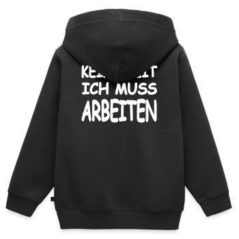 work - Kids Premium Organic Zip-up Hoodie - black - Back - AI Model Kid Male (0cm)