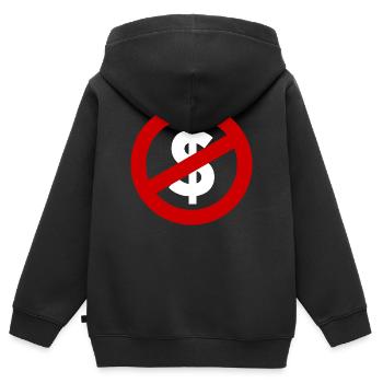 Dollar tout-puissant – Pouvoir, argent et société - Sweat Premium à capuche zippé enfant bio - noir - Dos - AI Model Kid Male (0cm)