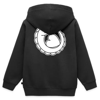 Echse mit Herz – Gecko, Liebe & Schutzsymbol - Kinder Premium Organic Zip Hoodie - Schwarz - Hinten - AI Model Kid Male (0cm)