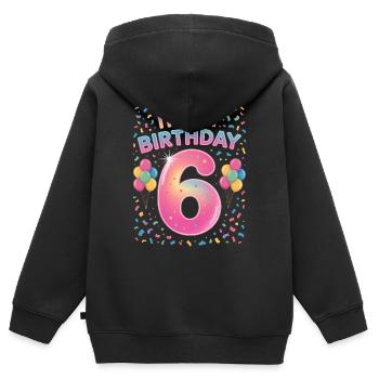 6 Jahre Mädchen It’s My Birthday Kinder Geburtstag - Kinder Premium Organic Zip Hoodie - Schwarz - Hinten - AI Model Kid Male (0cm)