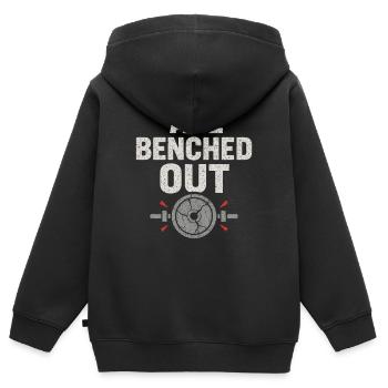 Développé couché Mememe Discover Me Bro Gym - Sweat Premium à capuche zippé enfant bio - noir - Dos - AI Model Kid Male (0cm)