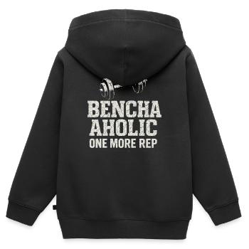 Développé couché Mememe Discover Me Bro Gym - Sweat Premium à capuche zippé enfant bio - noir - Dos - AI Model Kid Male (0cm)