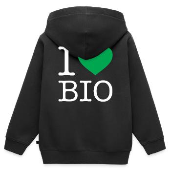 J’adore le bio - Sweat Premium à capuche zippé enfant bio - noir - Dos - AI Model Kid Male (0cm)