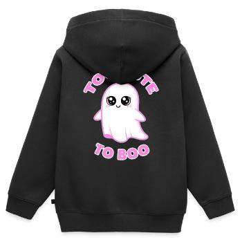 Trop mignon pour huer - Doux fantôme kawaii - Sweat Premium à capuche zippé enfant bio - noir - Dos - AI Model Kid Male (0cm)