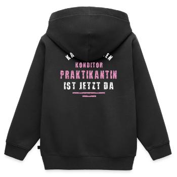 Konditor Praktikantin Danke Praktikum Konditorei - Kinder Premium Organic Zip Hoodie - Schwarz - Hinten - AI Model Kid Male (0cm)