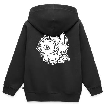 Eule im Flug – mystisches Eulenmotiv Nachtvogel - Kinder Premium Organic Zip Hoodie - Schwarz - Hinten - AI Model Kid Male (0cm)