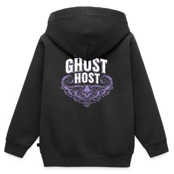 I'll Be Your Ghost Host — Spooky Host Einladung - Kinder Premium Organic Zip Hoodie - Schwarz - Hinten - AI Model Kid Male (0cm)