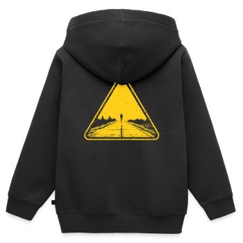 UAP Sign - Kinder Premium Organic Zip Hoodie - Schwarz - Hinten - AI Model Kid Male (0cm)