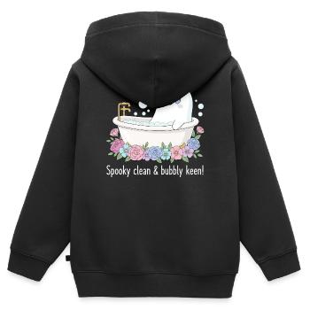 Süßer Spuk - Kinder Premium Organic Zip Hoodie - Schwarz - Hinten - AI Model Kid Male (0cm)