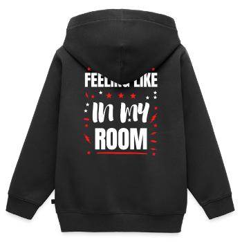 Se sentir comme dans ma chambre - Sweat Premium à capuche zippé enfant bio - noir - Dos - AI Model Kid Male (0cm)