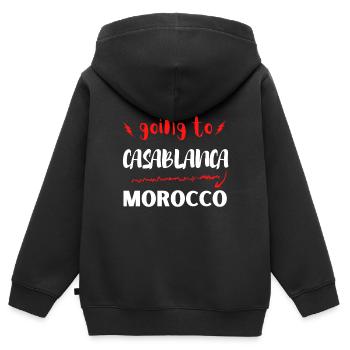 Auf nach Casablanca, Marokko - Kinder Premium Organic Zip Hoodie - Schwarz - Hinten - AI Model Kid Male (0cm)