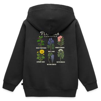Deadly Flowers Collection — Giftiges Halloween - Kinder Premium Organic Zip Hoodie - Schwarz - Hinten - AI Model Kid Male (0cm)
