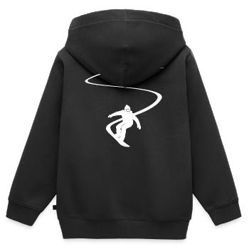 Snowboarder Slalom Deep Snow Downhill Snowboard - Kids Premium Organic Zip-up Hoodie - black - Back - AI Model Kid Male (0cm)