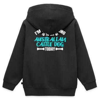 Australian Cattle Dog Owner Owner - Kids Premium Organic Zip-up Hoodie - black - Back - AI Model Kid Male (0cm)