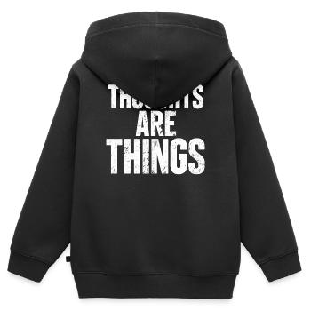 Thoughts that become things - Kids Premium Organic Zip-up Hoodie - black - Back - AI Model Kid Male (0cm)