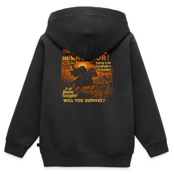 Der kopflose Horrorkürbis Filmplakat Halloween - Kinder Premium Organic Zip Hoodie - Schwarz - Hinten - AI Model Kid Male (0cm)
