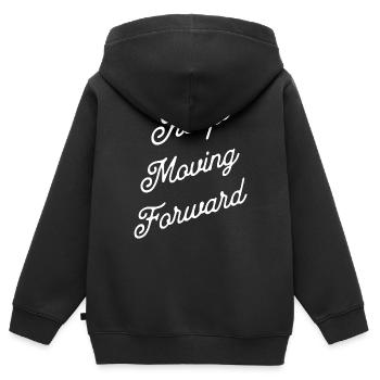 Avance Toujours Lettrage Script - Sweat Premium à capuche zippé enfant bio - noir - Dos - AI Model Kid Male (0cm)