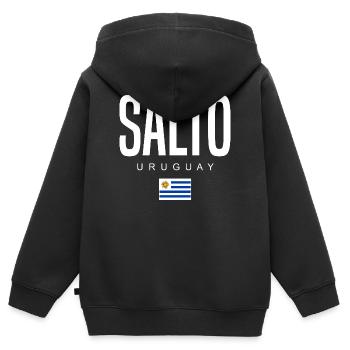 Salto Uruguay Uruguayer - Kinder Premium Organic Zip Hoodie - Schwarz - Hinten - AI Model Kid Male (0cm)