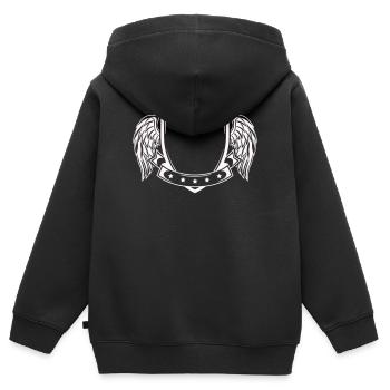 Wappen - Kinder Premium Organic Zip Hoodie - Schwarz - Hinten - AI Model Kid Male (0cm)