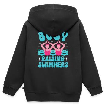 Synchronschwimmen Kunstschwimmen Wassersport - Kinder Premium Organic Zip Hoodie - Schwarz - Hinten - AI Model Kid Male (0cm)