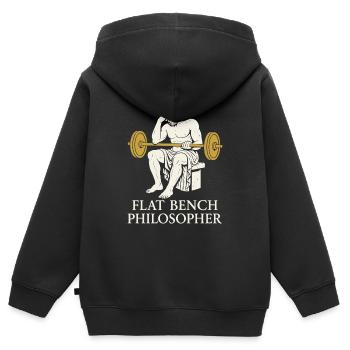 Drôle de développé couché Meme Spot Me Bro Powerlifting - Sweat Premium à capuche zippé enfant bio - noir - Dos - AI Model Kid Male (0cm)
