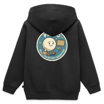 Pluton rejeté, mais pas oublié - Sweat Premium à capuche zippé enfant bio - noir - Dos - AI Model Kid Male (0cm)