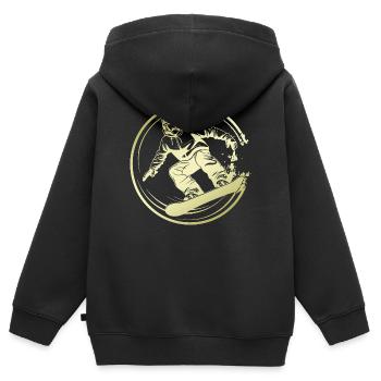 Snowboarder Silhouette - Sweat Premium à capuche zippé enfant bio - noir - Dos - AI Model Kid Male (0cm)