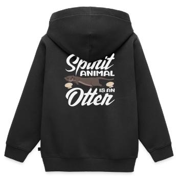 Cute Sea Otter Spirit Animal - Kinder Premium Organic Zip Hoodie - Schwarz - Hinten - AI Model Kid Male (0cm)