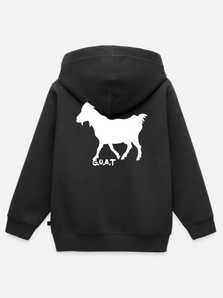 Ziege G.O.A.T. weiß - Kinder Premium Organic Zip Hoodie - Schwarz