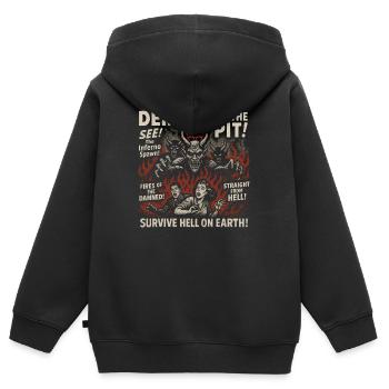 Dämonen der Grube Filmplakat Vintage Halloween - Kinder Premium Organic Zip Hoodie - Schwarz - Hinten - AI Model Kid Male (0cm)