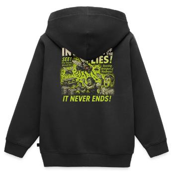 Invasion der Fliegen Filmplakat Halloween Fliegen - Kinder Premium Organic Zip Hoodie - Schwarz - Hinten - AI Model Kid Male (0cm)
