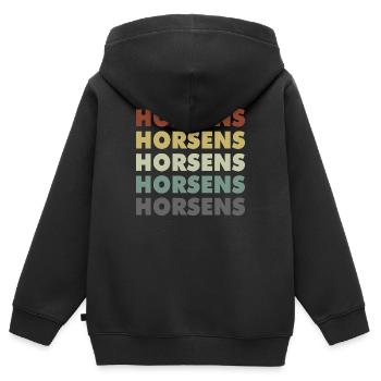 Horsens - Denmark - Dänemark - Skandinavien - Kinder Premium Organic Zip Hoodie - Schwarz - Hinten - AI Model Kid Male (0cm)