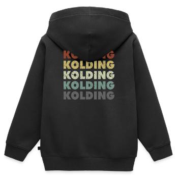 Kolding - Denmark - Dänemark - Skandinavien - Kinder Premium Organic Zip Hoodie - Schwarz - Hinten - AI Model Kid Male (0cm)