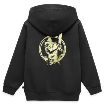 Cricket Silhouette - Sweat Premium à capuche zippé enfant bio - noir - Dos - AI Model Kid Male (0cm)