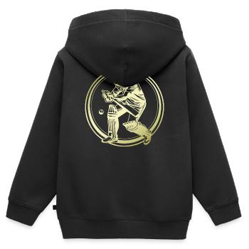 Cricket Silhouette - Sweat Premium à capuche zippé enfant bio - noir - Dos - AI Model Kid Male (0cm)
