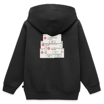 404 Motivation Nicht Gefunden - Kinder Premium Organic Zip Hoodie - Schwarz - Hinten - AI Model Kid Male (0cm)