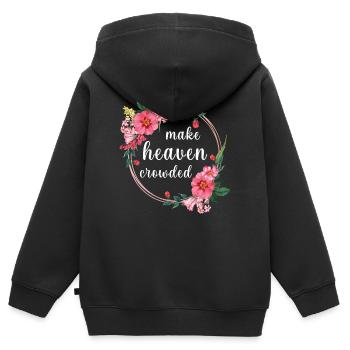 Make Heaven Bonded Faith Fleurs Design - Sweat Premium à capuche zippé enfant bio - noir - Dos - AI Model Kid Male (0cm)