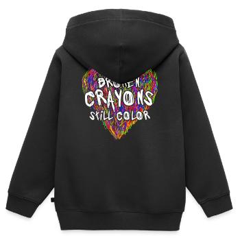 Broken Crayons Still Color Mental Health Awareness - Kinder Premium Organic Zip Hoodie - Schwarz - Hinten - AI Model Kid Male (0cm)