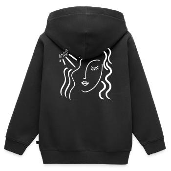 brillant - Sweat Premium à capuche zippé enfant bio - noir - Dos - AI Model Kid Male (0cm)